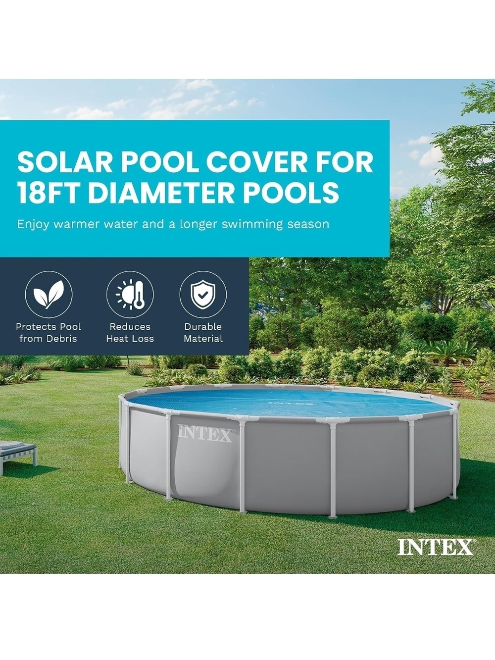 ✨️ NEW Intex 18ft Round Above Ground Pool Solar Cover ✨️